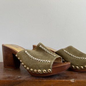 Michael Kors Green Suede Mules